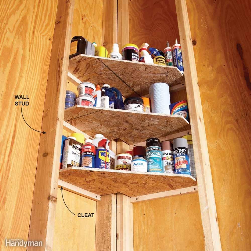 Garage Corner Shelves