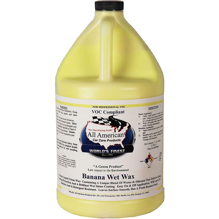 A large yellow jug labeled 