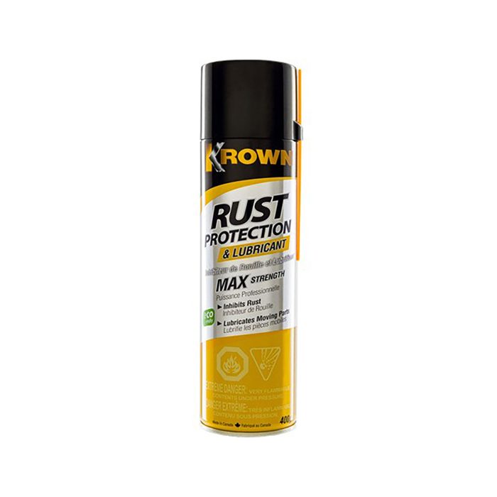A spray can labeled 