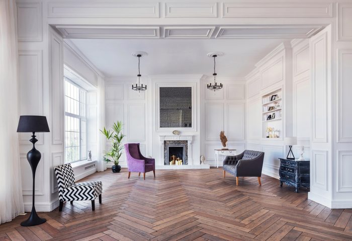 Loft studio apartment in a classic style