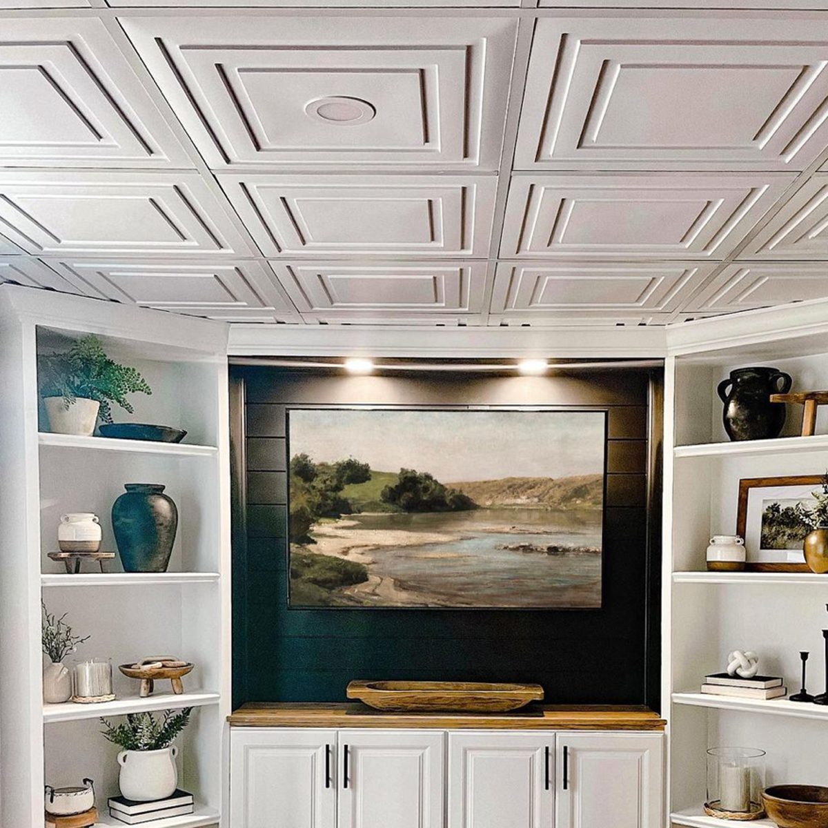 White Ceiling Tiles Courtesy @farmtotablecreations Via Instagram