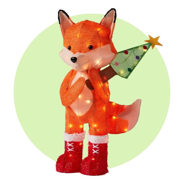 Decorating With Woodland Animals For Christmas You Need These Cuties Asap Tinsel Fox With Christmas Tree