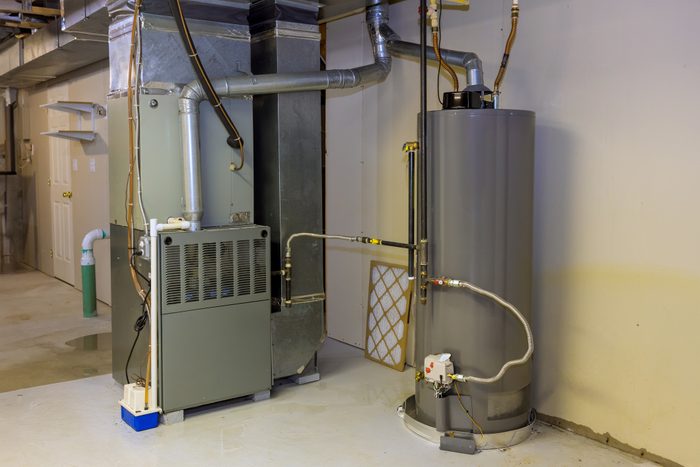 During construction of house, a gas water boiler tank was installed